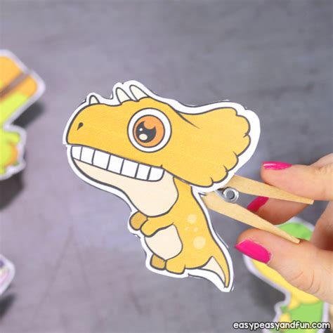 Dinosaurs Clothespin Puppets Printable Paper Craft Easy Peasy And Fun