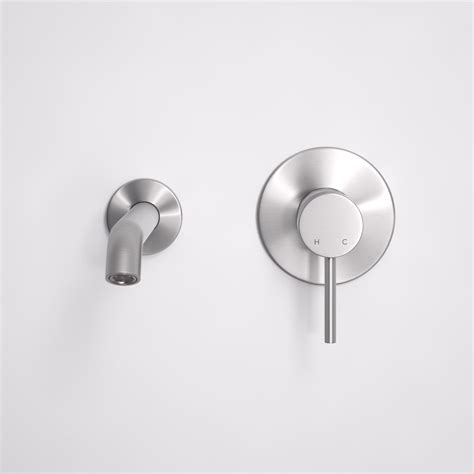 Luxe Brushed Stainless Wall Mounted Bath Mixer Tap Lusso