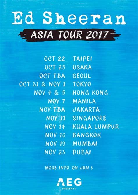 Ed Sheeran Is Coming To Manila For Divide World Tour 2017 MANILA