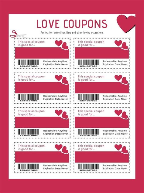 Love Coupons Printable Printable Word Searches