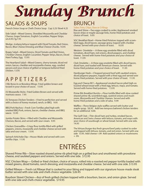 Sunday Brunch Menu Is Here The Virtues