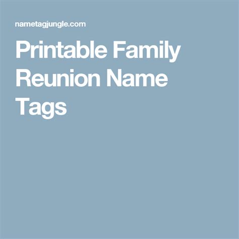 Free Printable Family Reunion Name Tags Templates