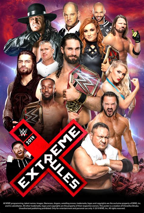 Wwe Extreme Rules 2019 Poster By Chirantha On Deviantart