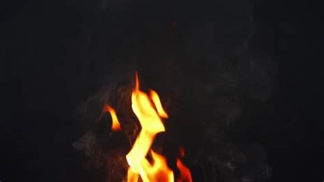 Fire Flame Slow Motion On Black Screen B Stock Video Pond