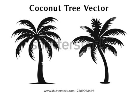 Coconut Trees Silhouette Vector Set Isolated Stock Vector Royalty Free