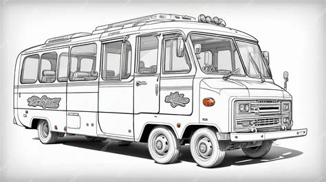 Premium Photo | Drawing of a White Bus on White Background