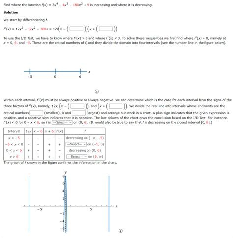 Solved Find Where The Function F X 3x4 − 4x3 − 180x2