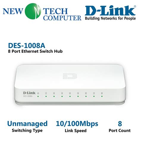 D-LINK DES-1008A 8-PORT 10/100 DESKTOP SWITCH | Shopee Malaysia