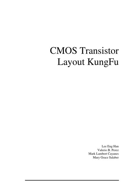 CMOS Transistor Layout KungFu | PDF | Mosfet | Semiconductor Device ...