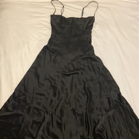 Anabella Black Lace Up Maxi Dress Worn Once Depop