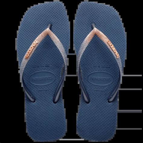 Indigo Blue Slim Square Glitter Flip Flops Havaianas