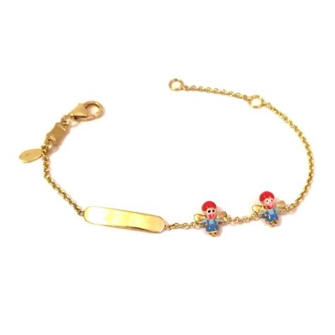 Bracciale Bimbo Bimba In Oro Giallo Kt Con Piastrina