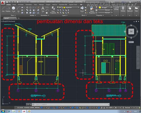 Video Tutorial AutoCAD 2015 Membuat Gambar Potongan Rumah 2 Lantai