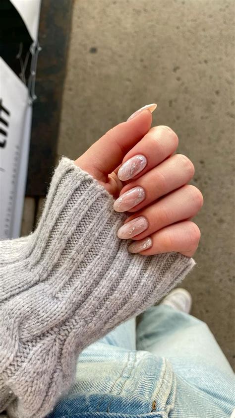 Beige Nails Marble Nails Aesthetic Nails Design Nude Nails Almond Nails Manicure Ideas