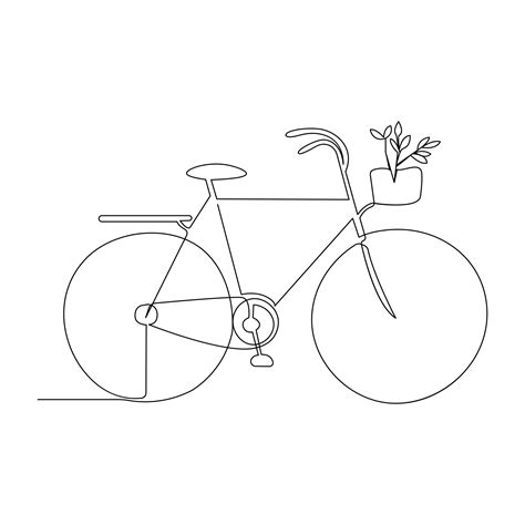 continuous single line drawing of bicycle and bicycle day concept one line vector art ...