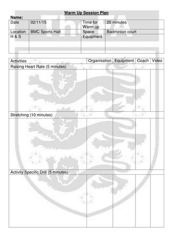 Warm Up And Cool Down Procedure In Sport Teaching Resources