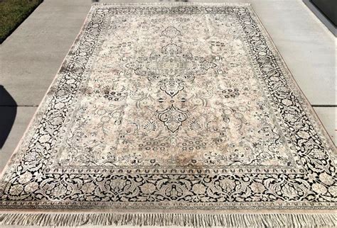 Lot Kashmir Silk Tabriz Hand Knotted Rug X