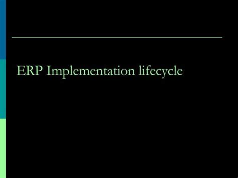 Erp Implementation Life Cycle