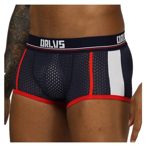 Calzoncillos de malla de algodón para hombre ropa interior Sexy Gay