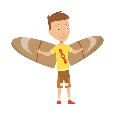 Premium Vector | Small boy in pilot costume dreaming of piloting the ...