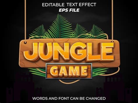 Texte D effet De Jeu De Jungle Police De Typographie Modifiable Modèle