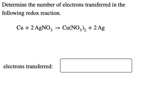 Solved Determine the number of electrons transferred in the | Chegg.com 