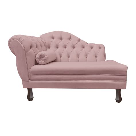 Recamier Sofá Direito Larissa 120cm Sala Veludo Nude Incasa Decor