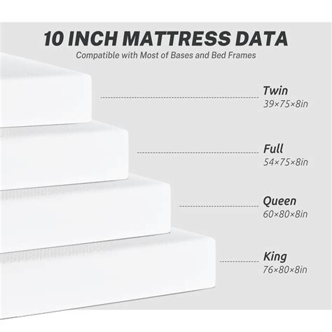 Dopinmin Full Size Inch Gel Memory Foam Mattress Medium Firm