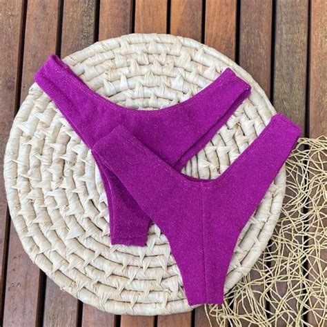 Tanga Avulsa Bikini Tecido Brilho Lurex Estilo Sexy Praia Frete grátis