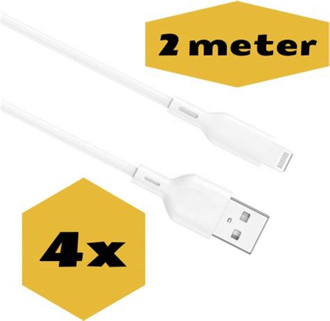 Usb Naar Lightning Kabel Stuks Meter Wit Geschikt Voor