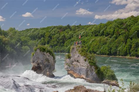 Premium Photo | View of the Rhine River waterfalls (Rheinfall) in ...