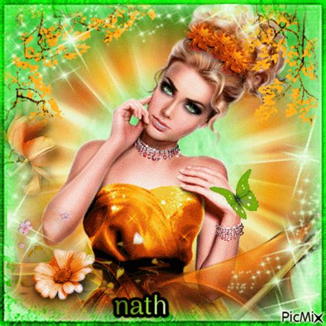 Portrait De Femme En Vert Et Orange Nath Animado Gratis PicMix