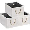 Maidmax Foldable Bamboo Fabric Storage Box With Cotton Rope Handle Set