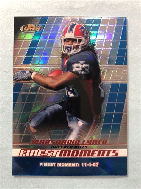 Topps Finest Moments Blue Refractor Marshawn Lynch Fm Ml