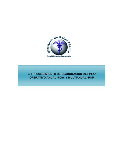 Elaboraci N Del Plan Operativo Anual Y Multianual