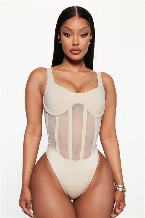 Hold Me Tight Corset Bodysuit Nude Fashion Nova Bodysuits