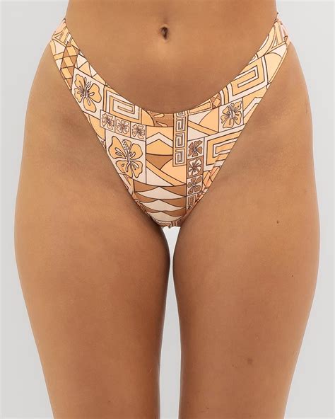 Shop Rip Curl Block Party Skimpy Bikini Bottom In Bright Peach Fast