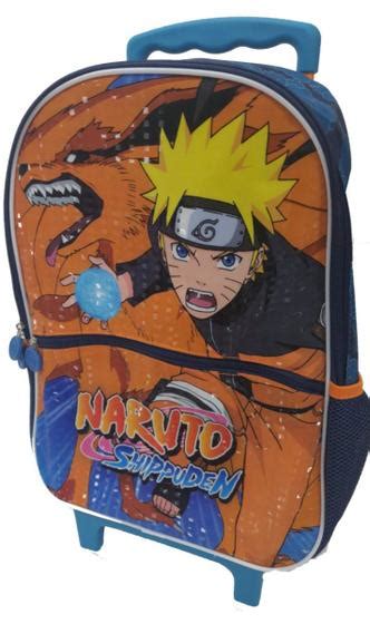 Mochila Escolar Infantil Naruto Shippuden Kurama De Rodinhas Grande