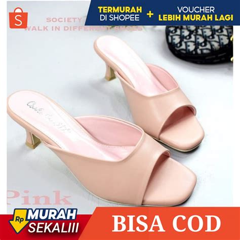 Jual Sandal Heels Wanita Sendal Hotel Kantor Pesta Santai Hak Tahu