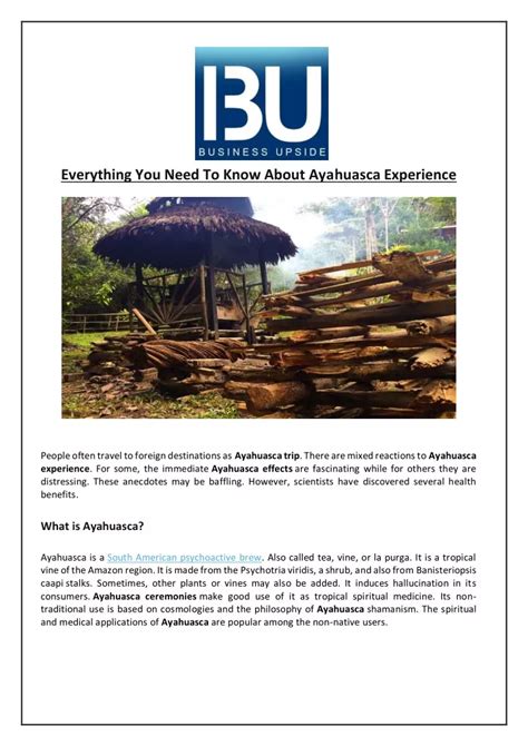 PPT Everything You Need To Know About Ayahuasca Experience PowerPoint