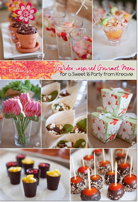 Garden Inspired Gourmet Menu For A Sweet 16 Party From Kreavie