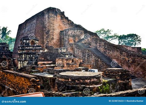 Ruins Of Nalanda University Situated At Bihar India An Ancient