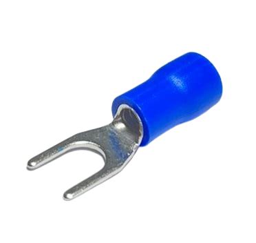 TERMINAL GARFO ISOLACAO AZUL 1 5 2 5MM FORQUILHA M4 PCT C