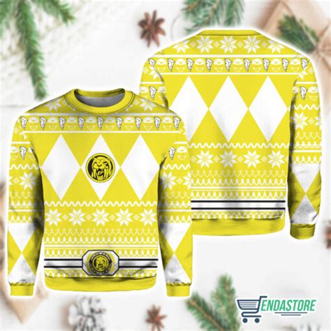 Mighty Morphin Yellow Ranger Power Rangers Ugly Christmas Sweater