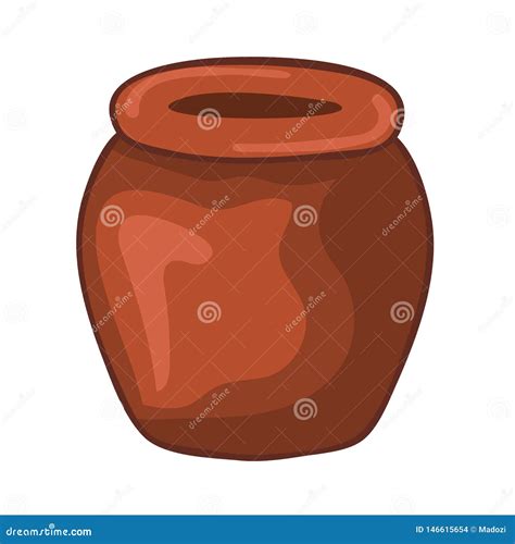 Clay Pot Isolated Illustration Stock Vector Illustration Of Brown