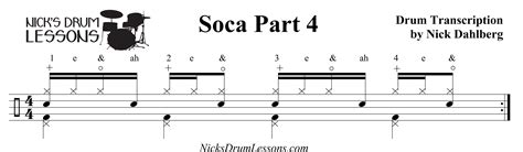 Soca Drum Beat – Part 4 - Nicks Drum Lessons