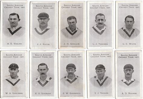 SOUTH AFRICAN CRICKET TEAM 1907 (TADDY) - Cricket Cigarette Cards and ...