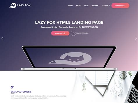 Lazy Fox - Free Bootstrap HTML5 Landing Page Template