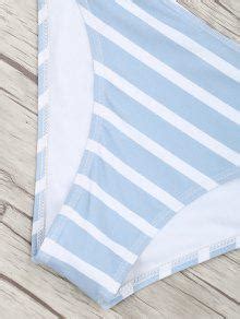 Chevron Striped Cami Bikini Set BLUE AND WHITE Bikinis M ZAFUL