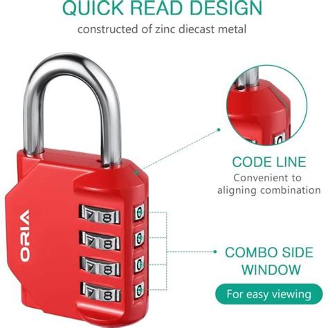 Cadenas à Combinaison Serrure à 4 Chiffres Cadenas de Sécurité